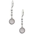 thumbnail image 1 of Stainless Steel Disc Sun Sea Sand Serenity Crystal Madison Leverback Earrings, 1 of 2
