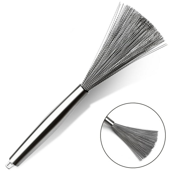 Stainless Steel Dish Brush for Pot, DIIG Scrub Brush Cleaner with Flexible Wavy Wires for Dishes Wok Pan Pot Stoves Cookware