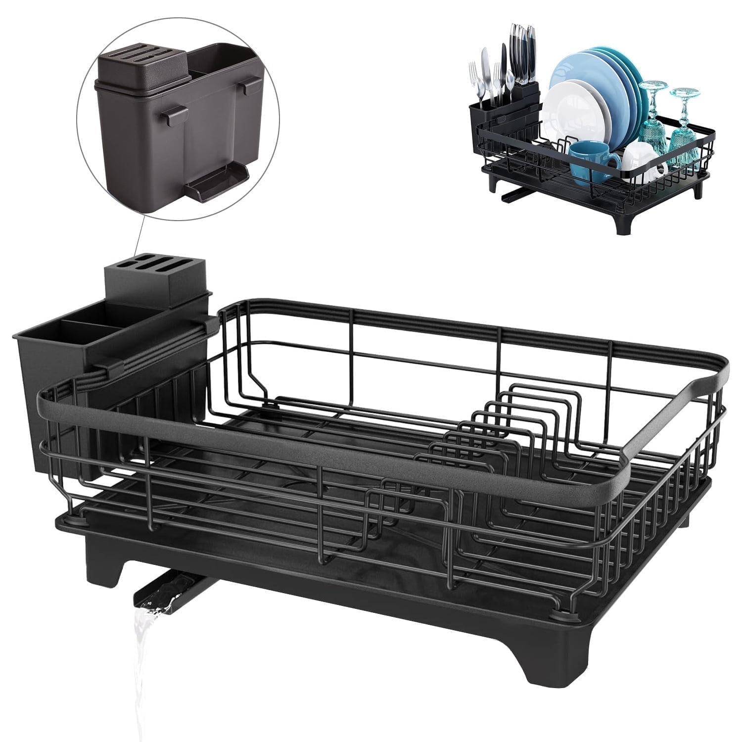 Meat Draining Rack Stainless Steel Dish Drying Rack with Drainboard - Compact Dish Racks ...