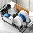 thumbnail image 1 of Stainless Steel Dish Drying Rack - Large Capcity 304 Grade Dish Drainer for Kitchen Counter with Drain Board, Utensil Holder & Detachable Cup Shelf, Rustproof Multifunctional Organizer, 1 of 6