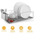 thumbnail image 1 of Stainless Steel Dish Drying Rack TeqHome Rustproof Dish Racks for Kitchen Counter with Removable Utensil Holder Drainboard, 1 of 12