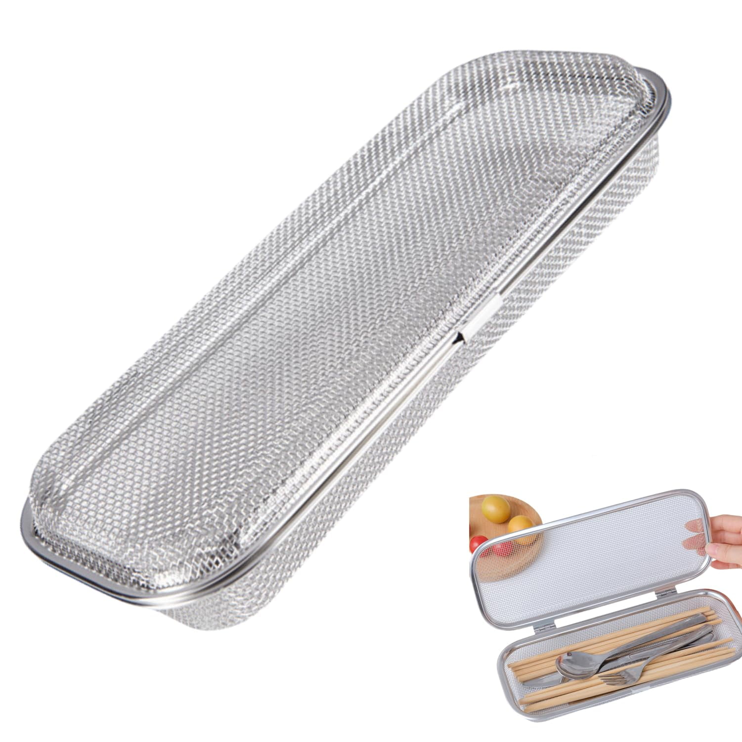 Stainless Steel Dishwasher Basket for Utensils -Food-Grade Dishwasher Storage Basket for Chopsticks, Forks, Scoops and Small Items