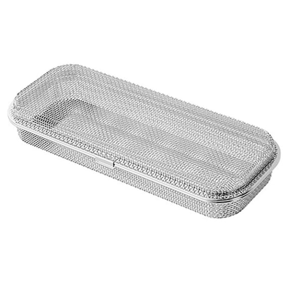 Stainless Steel Dishwasher Utensil Basket, Rectangular Mesh Silverware Holder for Cutlery, Scoops & Small Kitchen Tools, Durable Replacement Dishwasher Accessory, Silver