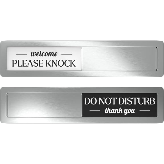Stainless Steel Do Not Disturb Sign, Premium Please Knock Signs, Do Not Disturb Door Hanger Sign Alternative, In a Meeting Signs for Office Door, wfh Office Essentials Supplies Decor, 7x1.5