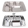 thumbnail image 1 of Stainless Steel Divided Dinner Tray Lunch Container Food Plate 4/5/6 Section, 1 of 13