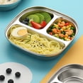thumbnail image 1 of Stainless Steel Divided Kids Plates - Indestructible Toddler Dinner Plates for Picky Eaters - Cute Shape Sectioned Tray with Compartments - Lunch Camping Home Use - Dishwasher Safe 1 Pack, 1 of 7