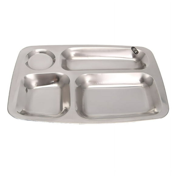 Stainless Steel Divided Lunch Tray - Leakproof Food Container, 3 Compartments