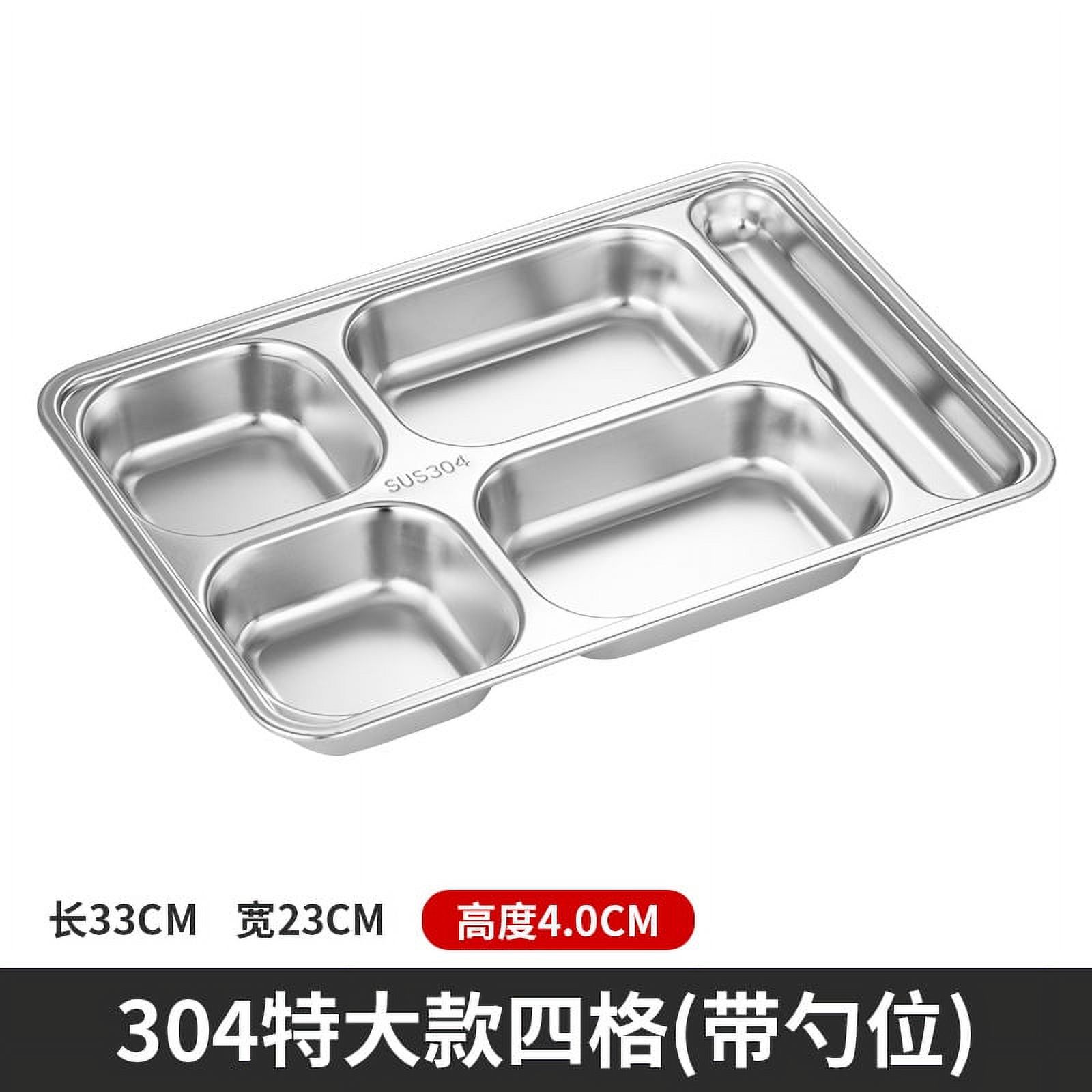 Stainless Steel Divided Plate Compartment Tray Divided Dinner Tray Food