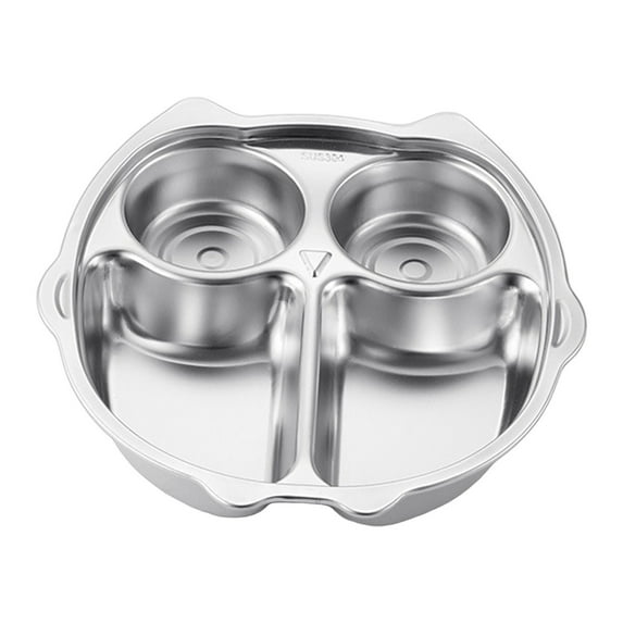 Stainless Steel Divided Plate for Kids - Durable Dining Tray for Toddlers and Babies - Dinnerware for Easy Meal