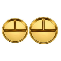 Stainless Steel Divided Plates, 3 Compartment Portion Control Plates for Kids & Adults Unbreakable, Dishwasher Safe and Eco-Friendly