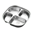 thumbnail image 1 of Stainless Steel Divided Plates Indestructible Dinner Plates for Toddlers Cute Shape Sectioned Tray for Picky Eaters Compartment Plate for Lunch,Camping,Picnic Food Grade 304 Stainless Steel Silver, 1 of 8