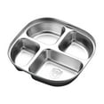 thumbnail image 1 of Stainless Steel Divided Tray Divided Dinner Snack Plate Kids Baby Plate Diet Plate Diet Food Control Tray for Lunch, Breakfast, Portion Control, Snacks, Camping, Traveling - Dishwasher Safe, 1 of 8