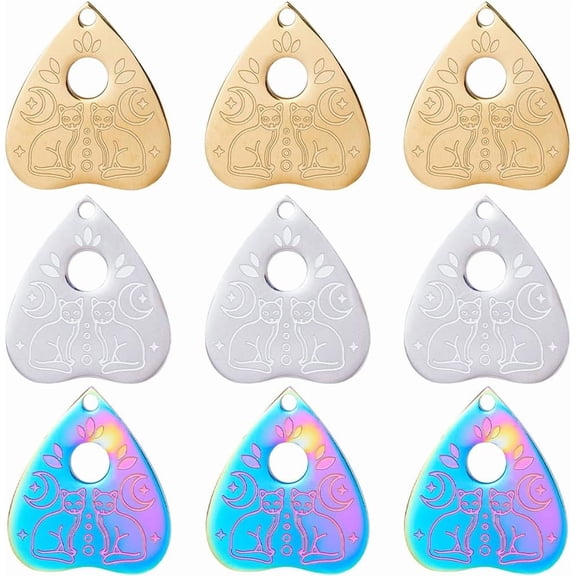 Stainless Steel Divination Charm Set 12Pcs Gothic Charms Bulk Planchette Board Charm for Jewelry Making DIY Craft