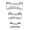thumbnail image 1 of Stainless Steel Dog Bone 3 piece Cookie Cutter for Baking food grade and durable creative shape easy to strip multi purpose for cakes and desserts, 1 of 8