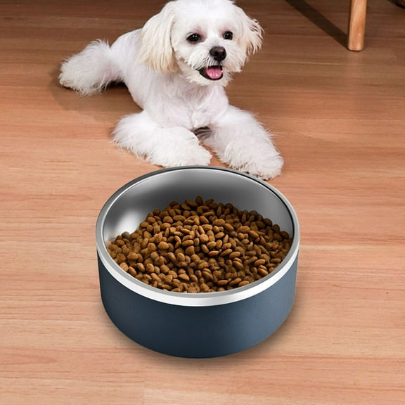 Stainless Steel Dog Bowl 7.99 Inch Non Slip Pet Food Water Dish with Rubber Base for Medium Large Dogs