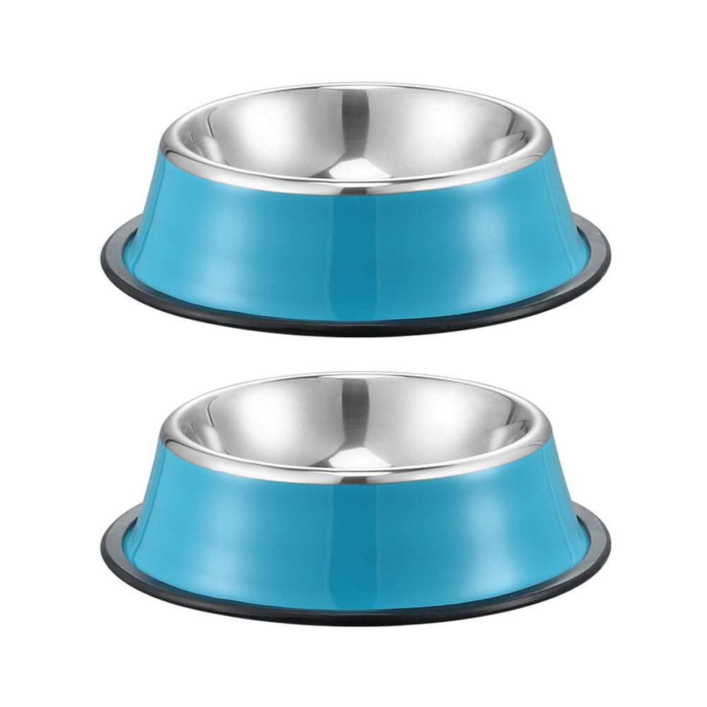 Mlife Stainless Steel Dog Bowl with Rubber Base for Small/Medium/Large  Dogs, Pets Feeder Bowl and Water Bowl Perfect Choice (Set of 2) 8oz