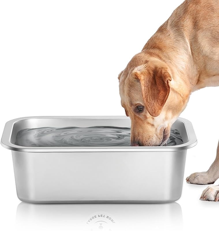 Stainless Steel Dog Bowls for Large Dogs, High Capacity Metal Dog Food Bowls, Food and Water Bowl for Larges, X-Large, and Big Dogs 1.25 Gallons