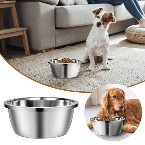 Stainless Steel Dog & Cat Bowl – Heavy Duty Replacement Feeder with Polished Edges (9.4", Dishwasher-Safe, 304 Stainless Steel)