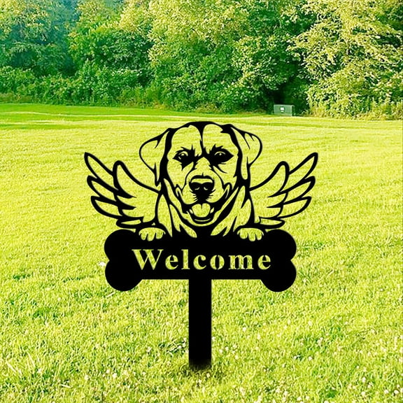 Stainless Steel Dog Metal Decorative Garden Stakes Dog Gifts for Women/Mom/Men Dog Lovers Gifts Black Dog Silhouette Statues for Yard Art Outside Patio Outdoor Decor Garden Decorations Lawn Ornaments