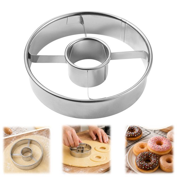 Stainless Steel Donut Cutter 3.86 Inch - Heavy Duty Doughnut Cutter Baking Tools for Donuts, Bagels, Cookies & Biscuit Pastries - Home & Professional Use 1PCS