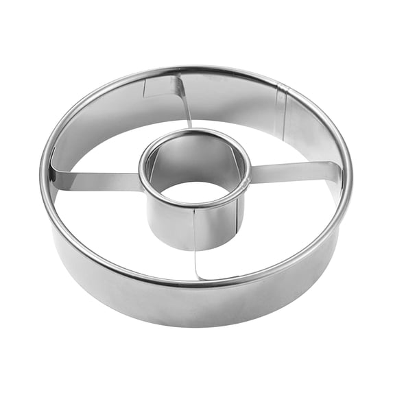 Stainless Steel Donut Mold 3.9 Inch Seamless Embossing Doughnut Cutter Baking Mold Ring Nonstick DIY Cake Pastry Mold for Home Kitchen Baking Tool