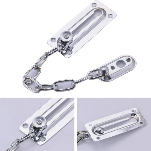 Stainless Steel Door Chain Security Lock Guard Latch Sliding Fastener,For Home Office Entrance Door Protection Heavy Duty Hardware
