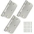 thumbnail image 1 of Stainless Steel Door Hinges 3.5''X 3.5'' Ball Bearing Hinges Commercial Grade Heavy Duty Hinges with 5/8 Inch Radius Corners, Door Interior Metal Hardwares, 3 Pack, 1 of 5