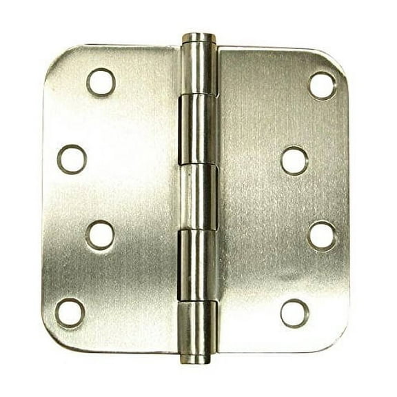 Stainless Steel Door Hinges - 4" x 4" with 5/8" Radius - Non-Removable Pin - 2 Pack