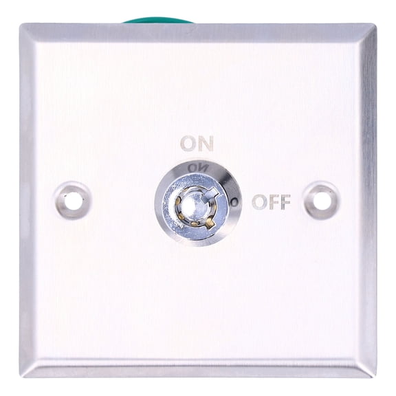 Stainless Steel Door Key DC 12V Switch Access Control On/Off Lock Panel with 2 Keys for Home Security and Power Failure Emergency Situations (3.4 x 3.4 in / 8.6 x 8.6 cm)
