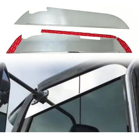 Stainless Steel Door Top Cap Window Chops for 2010+ Freightliner Coronado and Newer, 2 Pack