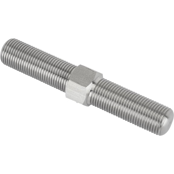 Speedway Motors Stainless Steel Double Adjuster 5/8-18 Threads 4-1/4 Inch Length, Universal Hex Adjuster Stud for Suspension Linkages & Tie Rod Fabrication