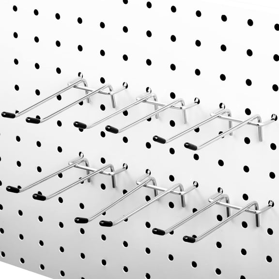 Stainless Steel Double Arm Pegboard Hooks 50 Pack For 1/8 Inch Accessories