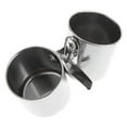 thumbnail image 1 of Stainless Steel Double Bird Cage Food & Water Bowl with Clamp Clip, Easy-Clean Feeder Cups for Parrots, Conures & Small Pets, 1 of 9