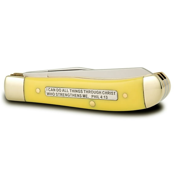 Stainless Steel Double Blade Pocket Knife-Phil. 4:13 by Shields of Strength