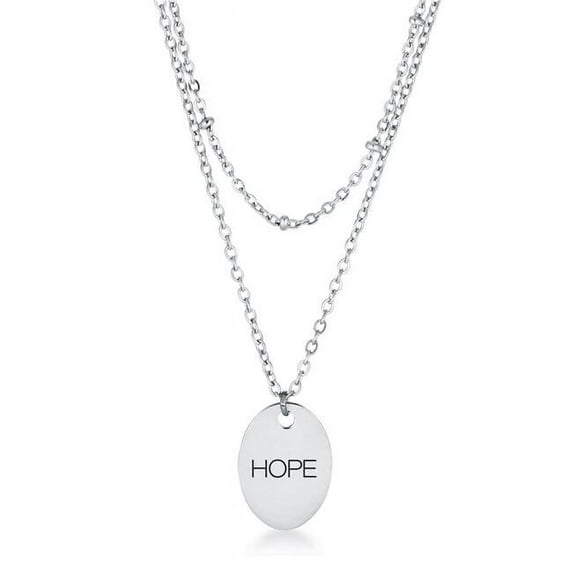 Stainless Steel Double Chain Hope Necklace