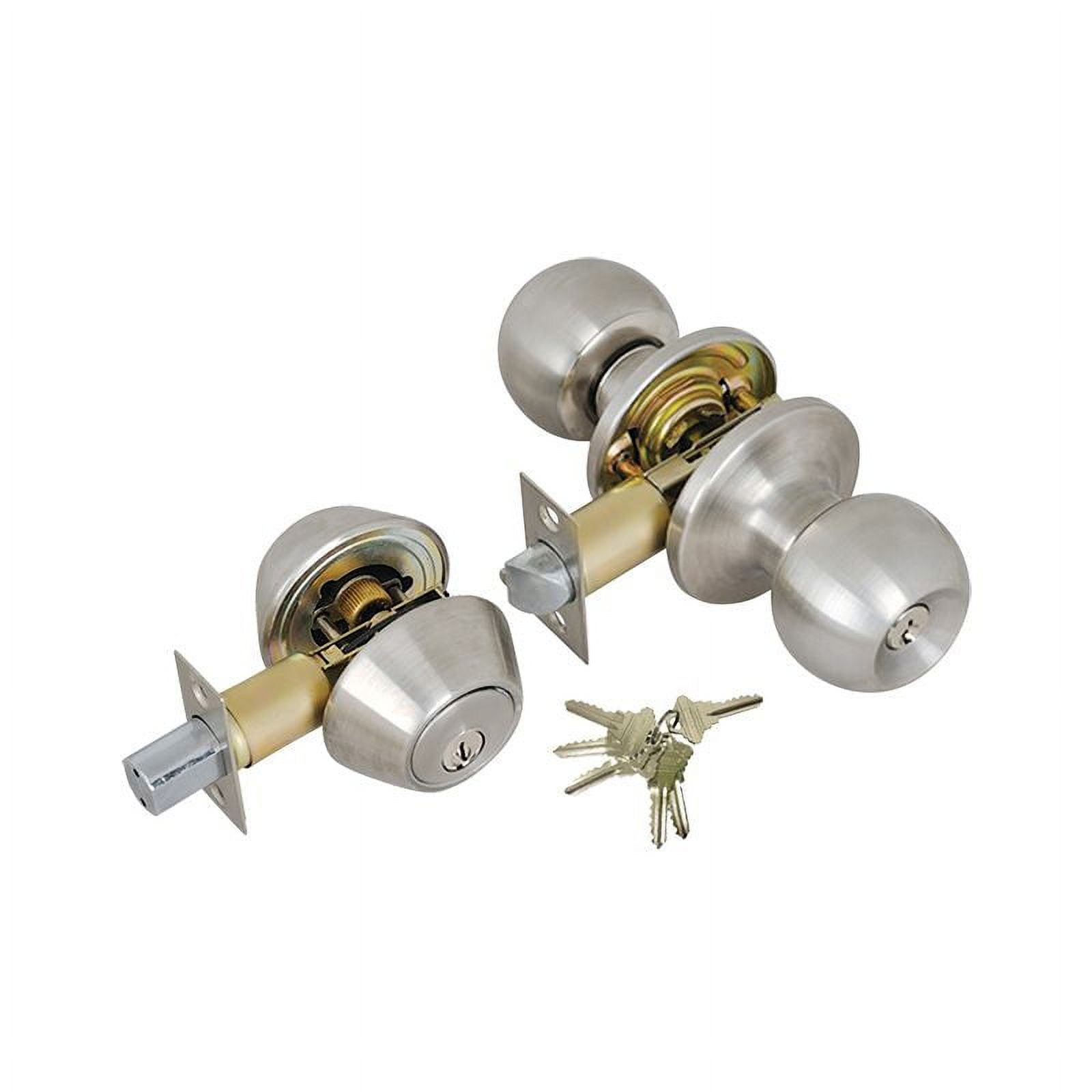 Stainless Steel Double Deadbolt Entrance Entry Door Knob Lock Sets All