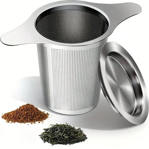 Stainless Steel Double Ear Conical Tea Infuser, Fine Mesh Tea Strainer & Filter For Loose Leaf Tea Brewing