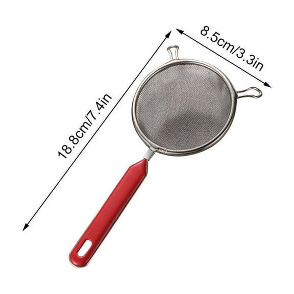 Stainless Steel Double Ear Handheld Filter Sieve, Multi-Purpose Flour Sieve for Baking, Powder Screening, Cocoa, Baking Powder, and More, Durable and Easy to Store