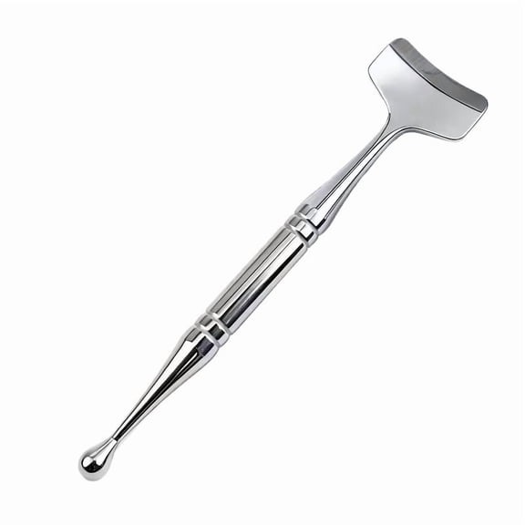 Stainless Steel Double-Ended Gua Sha Scraper for Facial and Neck Massage - Versatile Acupoint Release Tool
