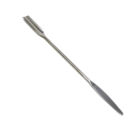 Stainless Steel Double Ended Micro Lab Spatula Sampler, Semi Circle Scoop Spoon & Tapered Arrow End, 9" Length