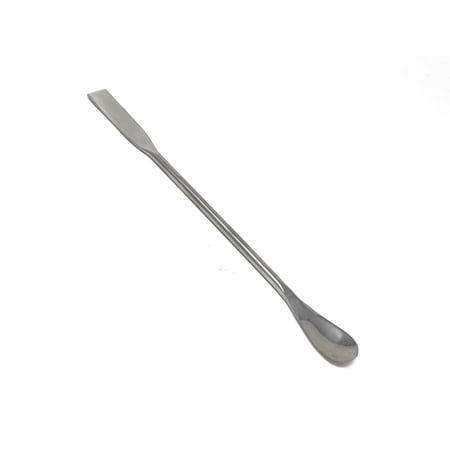 Stainless Steel Double Ended Micro Lab Spatula Sampler, Square & Flat Spoon End, 7" Length