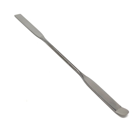 Stainless Steel Double Ended Micro Lab Spatula Sampler, Square & Round Angled End, 8" Length