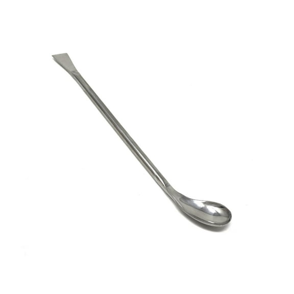 Stainless Steel Double Ended Square & Angled Left Spoon Sampler, Lab Spatula, 7" Length