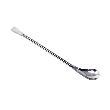 Stainless Steel Double Ended Square & Lab Spoon Sampler Lab Spatula 7? Length (Left Angled)