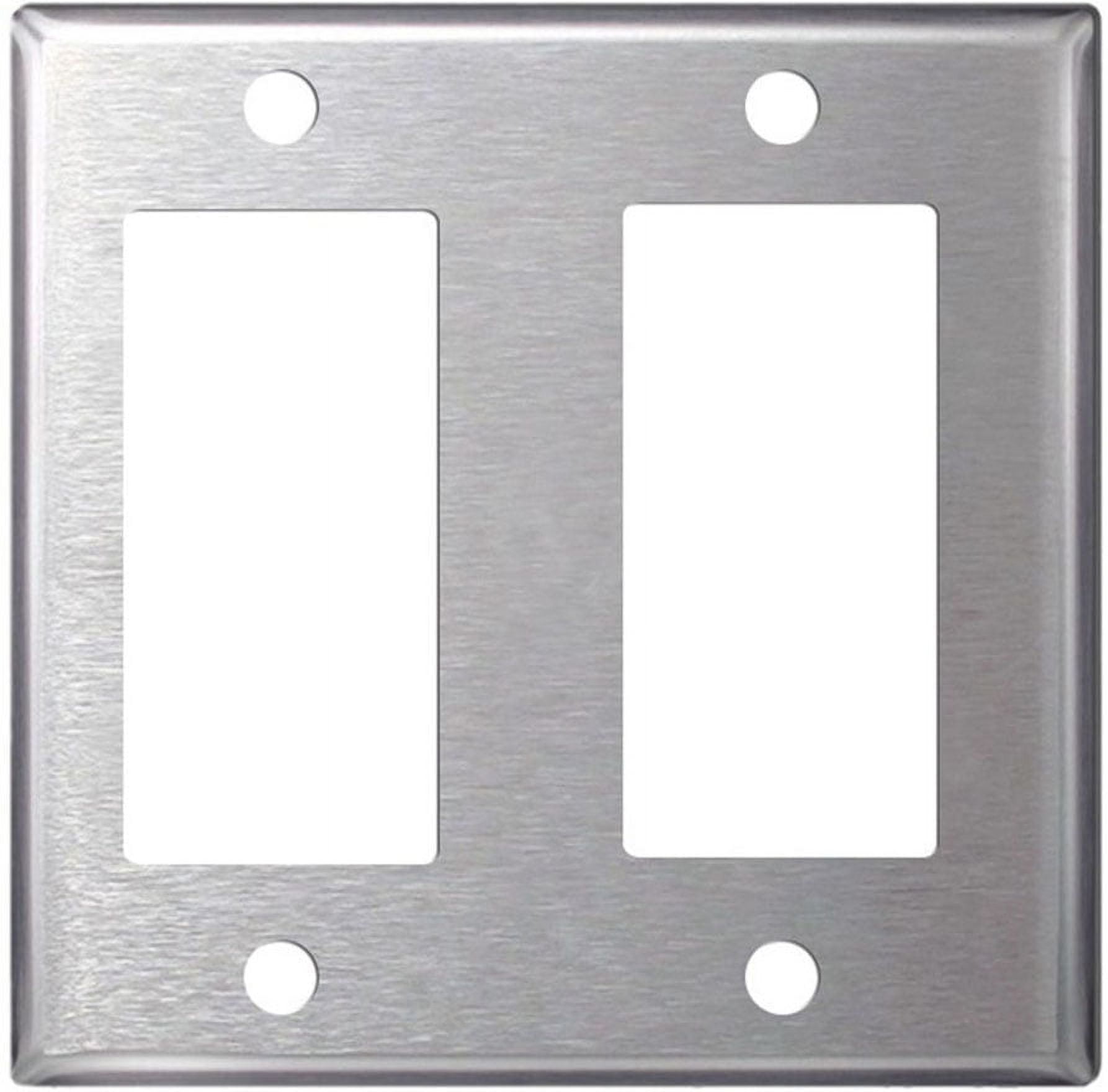 Stainless Steel Double Gang - Rocker - Wall Plates - 5 Pack - Walmart.com