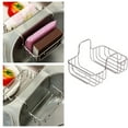 thumbnail image 1 of Stainless Steel Double Hanging Kitchen Caddy Organizer for Sponges Brushes Soap and Utensils with Saddle Design Efficient Drain Rack, 1 of 4