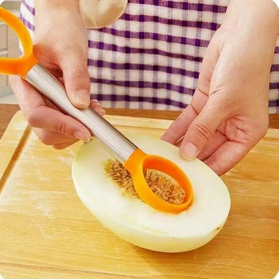 Stainless Steel Double Head Fruit Pulp Separator Two Size Vegetable Fruit Scoop Separator Fruit Seed Separator High-quality