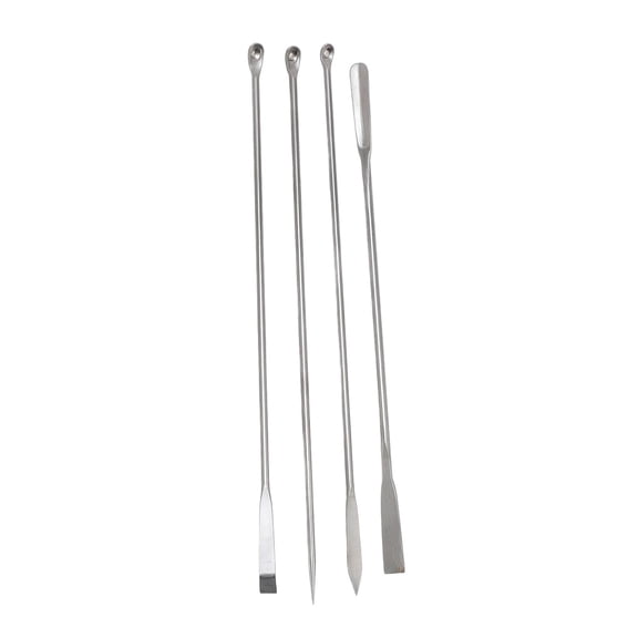 Stainless Steel Double Head Lab Spatula, 4 Pack Long Handle Micro Spoon, For Powders And Gel Caps