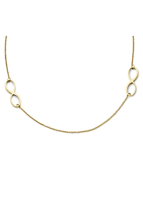 Stainless Steel Double Infinity Yellow Ip-plated Polished Necklace - 20.5 Inch