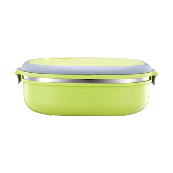 Stainless Steel Double Insulated for Students and Leakproof Rectangular Layered Lunch Container